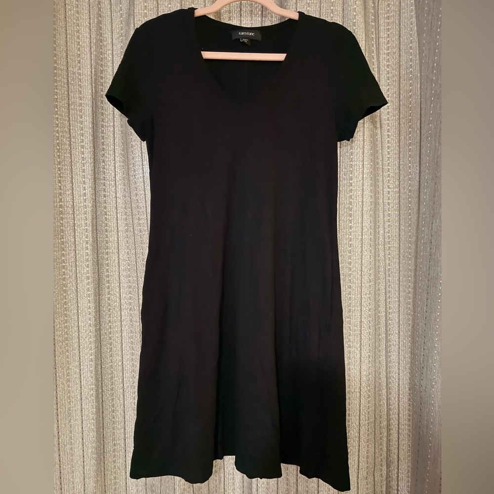Karen Kane Black Short-Sleeve V-Neck Mini Dress